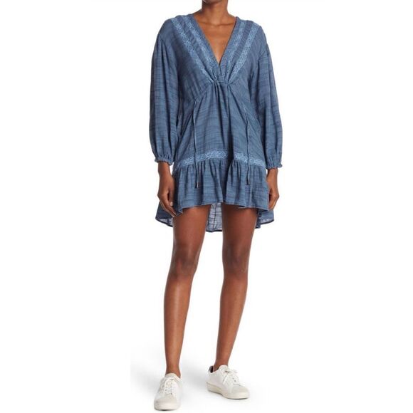 Free People | Rugged Beauty Lace Panel Swing Dress - Picture 1 of 6